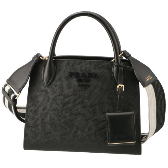 Prada Bag Saffiano Handbag Tote Monochrome Belt - Picture 1 of 11